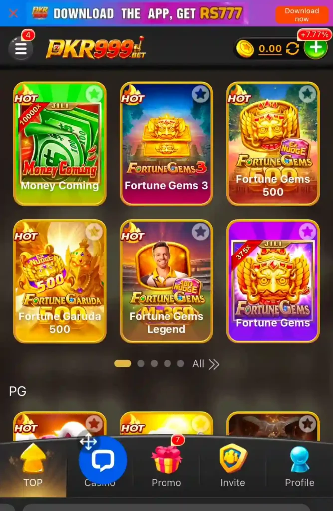 Qzr888 game home landing section 