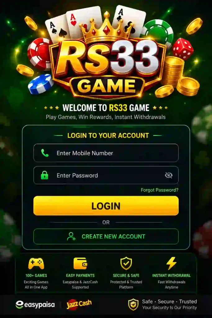 Rs33 game login section screenshot
